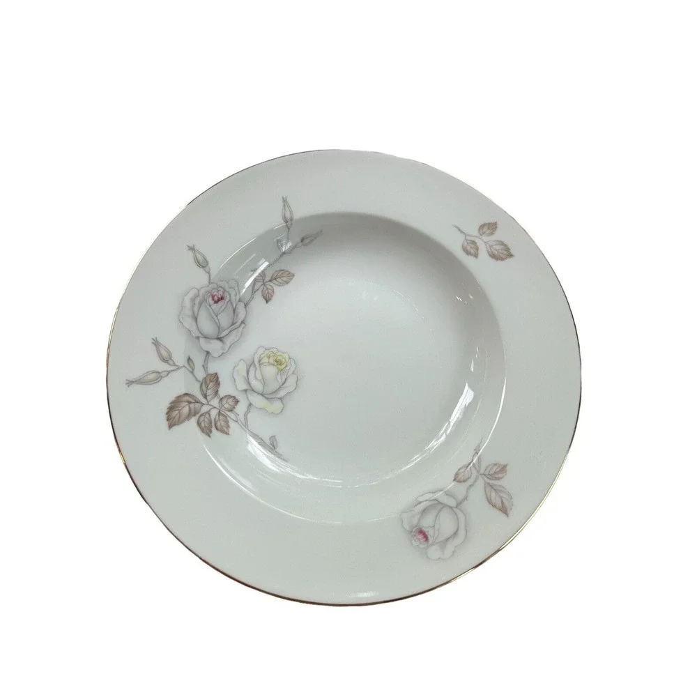 Johann Haviland Bavaria Sweetheart Rose Rimmed Soup Bowls‎ 8-1/4